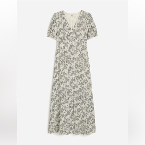 NWT Madewell Puff-Sleeve V-Neck Maxi Dress in Floral Size 6 - Picture 6 of 11